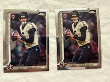 💥2 CARD LOT - 2025 Topps Chrome 🏈 TYLER SHOUGH RC #398 Saints💥