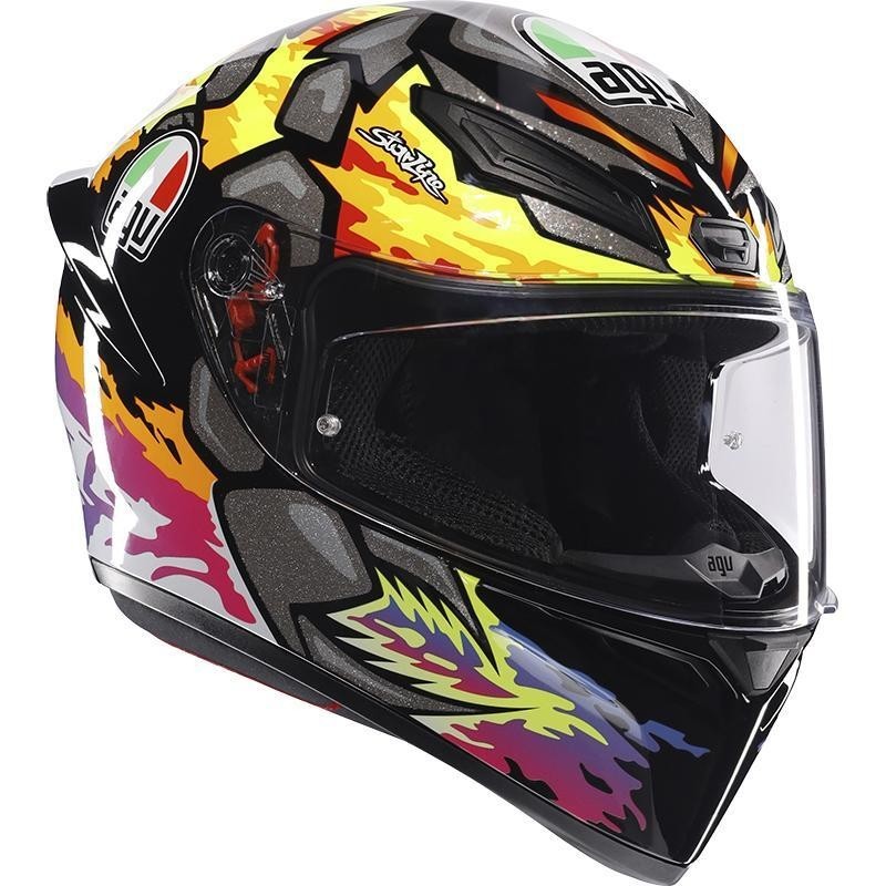 Casque intégral AGV K1 S Bezzecchi 2023 anti-buée pour motards sportifs