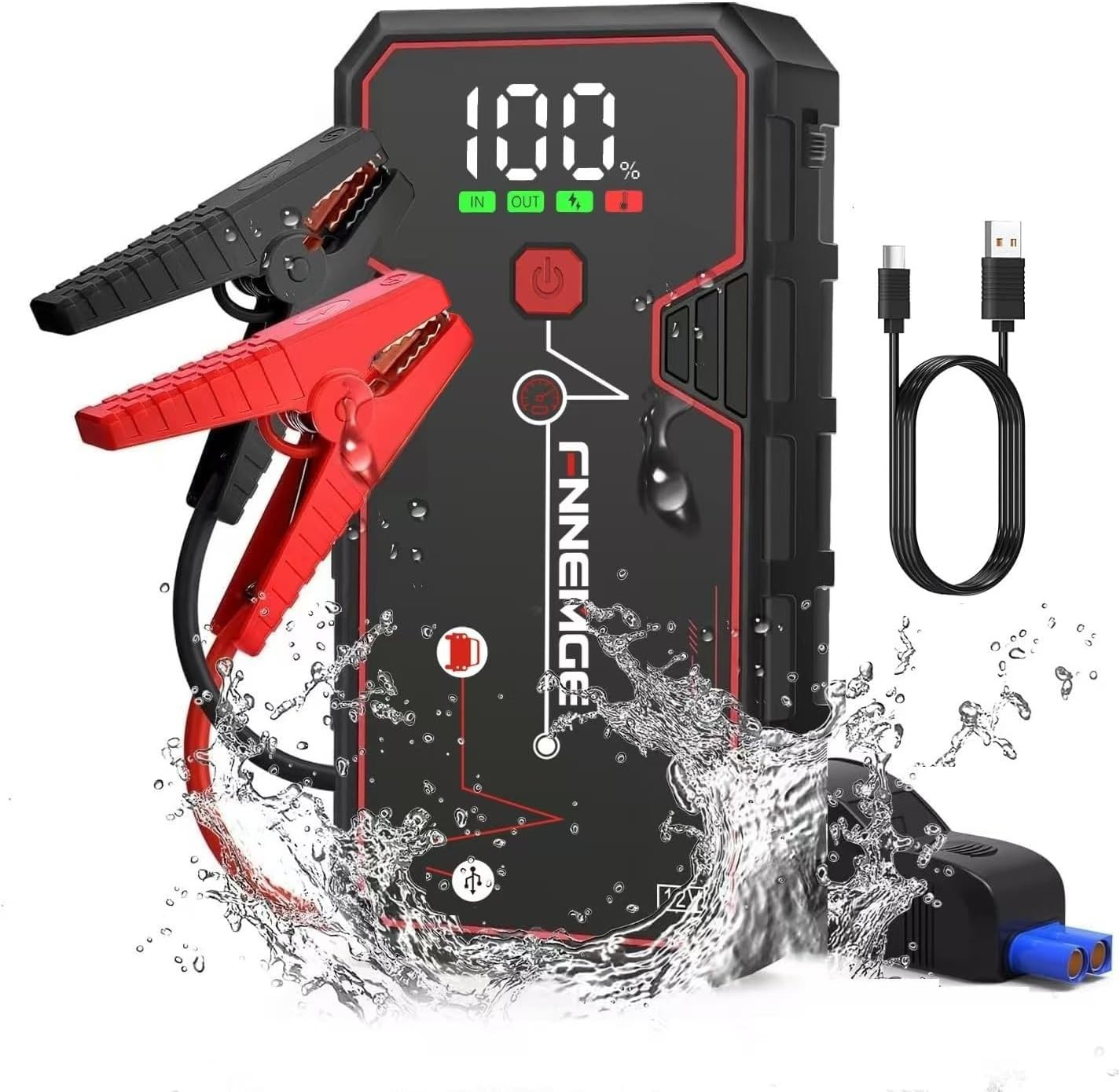 Avviatore Batteria Auto, 4000A 21800Mah Avviatore Emergenza per Auto(Motori Fino