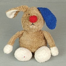 Sigikid Der Hase mit der roten Nase ❤️ Kuscheltier Stofftier Beige Blaues Ohr