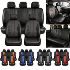 Fits Nissan Car Seat Covers Full Set Pu Leather 5-seats Front Rear Protector Pad Fits Nissan Car Seat Covers Full Set Pu Leather 5-seats Front Rear Protector Pad