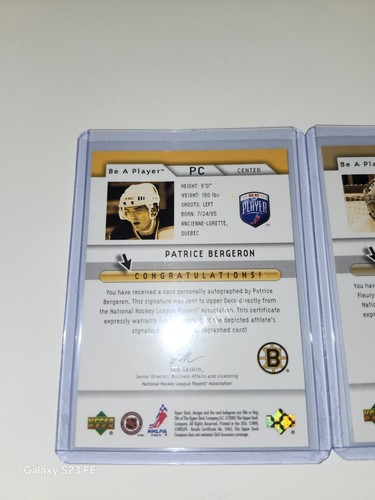 2005-06 Upper Deck Be a Player Signatures Patrice Bergeron & Marc-Andre Fleury - Picture 7 of 9