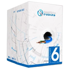 Smartech CAT6 Plenum Cable 1000ft STC CMP Rated Solid Conductor