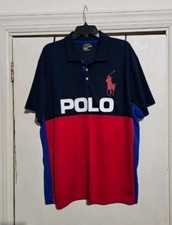 POLO RALPH LAUREN BIG RED PONY BLUE - RED POLO SHIRT - NEW MEN'S SIZE XL