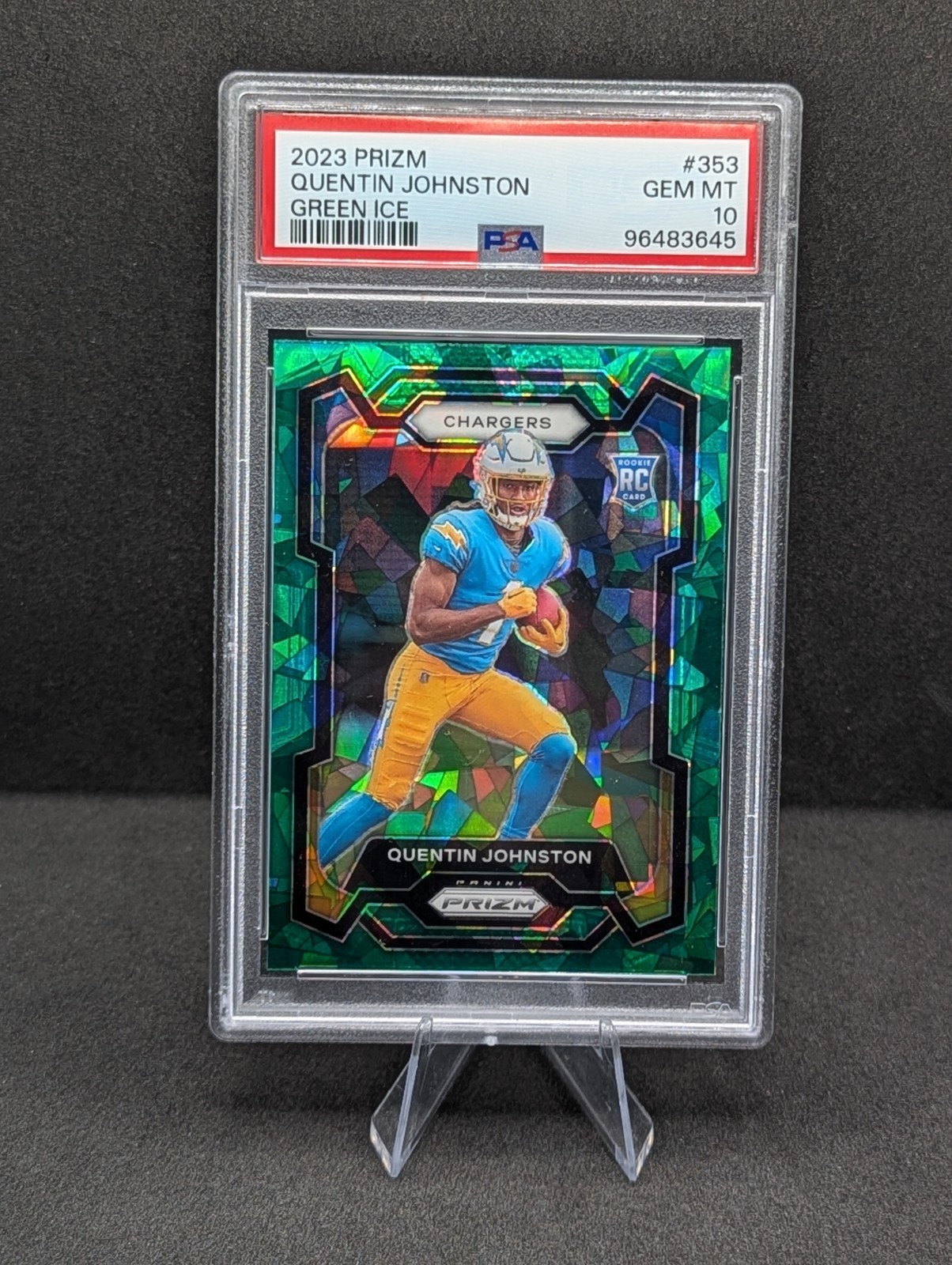 2023 Panini Prizm - Rookies Quentin Johnston #353 Green Ice Prizm (RC)
