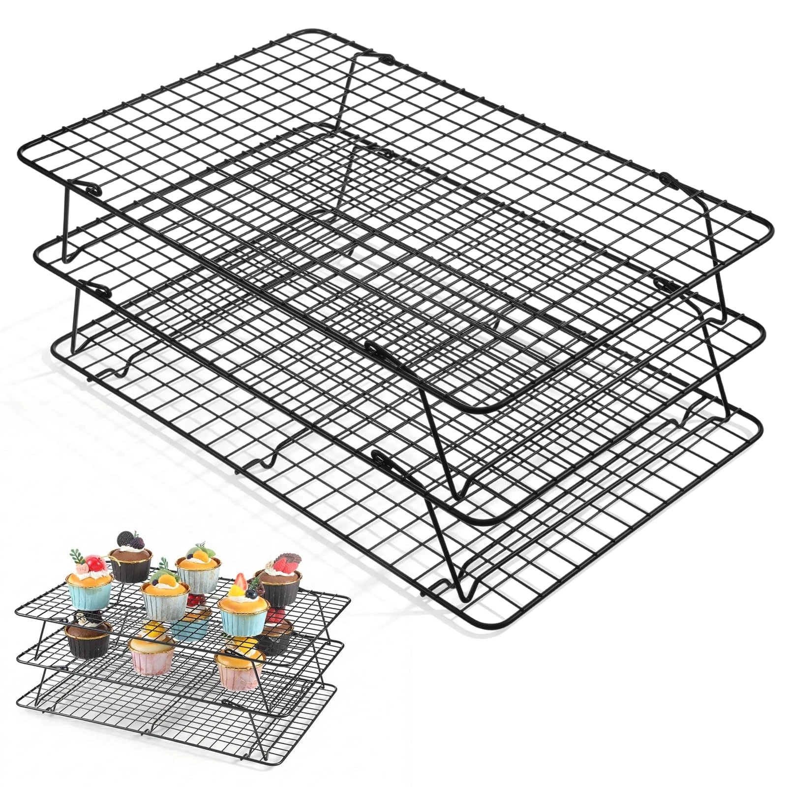 3-Tier Stackable Cooling Rack, 16.5 x 12 Inch Wire Racks, Detachable Cooling ...
Opens in a new wind