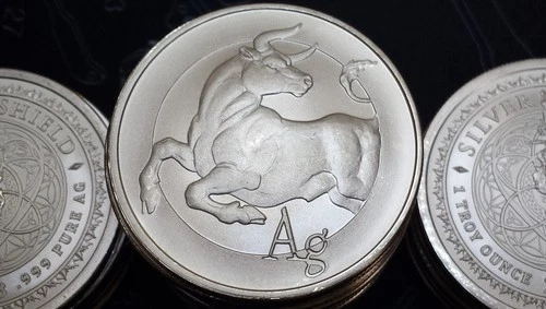 1 oz Silver BULLion Round 2018 Silver Shield BU