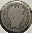 1894 O Barber Quarter - 90% Silver 25C New Orleans Mint Semi Key Scarce Date