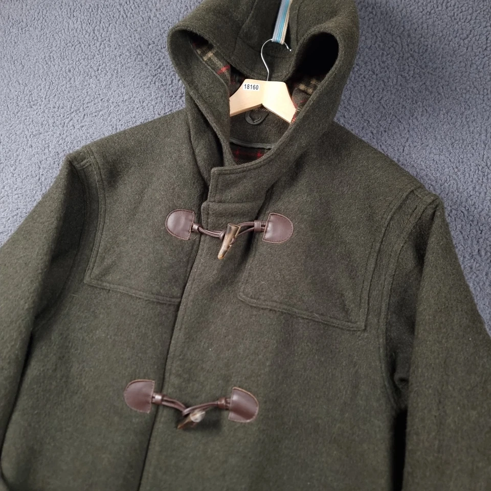 Vintage TIROLER LODEN MERLET Duffle Coat Mens M Medium 38 Green 100% Wool Toggle - Image 2 of 4