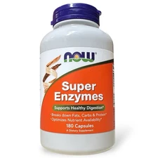 NOW Foods Super Enzymes 180 Capsules Supports Healthy Digestion, Best By 01/27