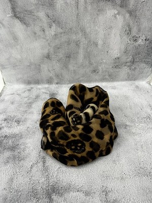 Rare Alexander McQueen Skull Leopard Print Silk Scarf Made in
