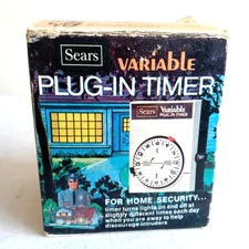 Vintage Sears Variable Plug-In Timer Time Setting Dial White Standard Outlet