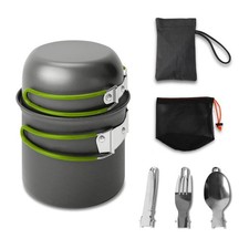 Compact Camping Cookware Set - Lightweight Backpacking Pots and Pans Kit for ...