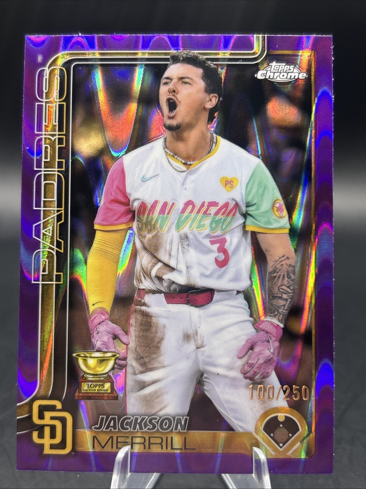 2025 Topps Chrome - Jackson Merrill #61 Purple Raywave Refractor /250