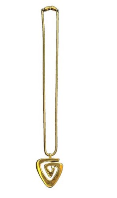 Vintage GIVENCHY Necklace Chain Pendant 1976 Snake 18 Inches Maze Gold Tone