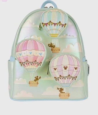Loungefly Mini Backpack MICKEY & FRIENDS HOT AIR BALLOON Pockets Pastel 3 Fun