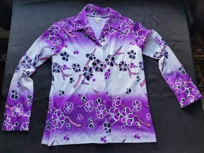 Vintage Sears & Roebuck Perma Prest Cherry Blossom Button Down, Excellent Shape 
