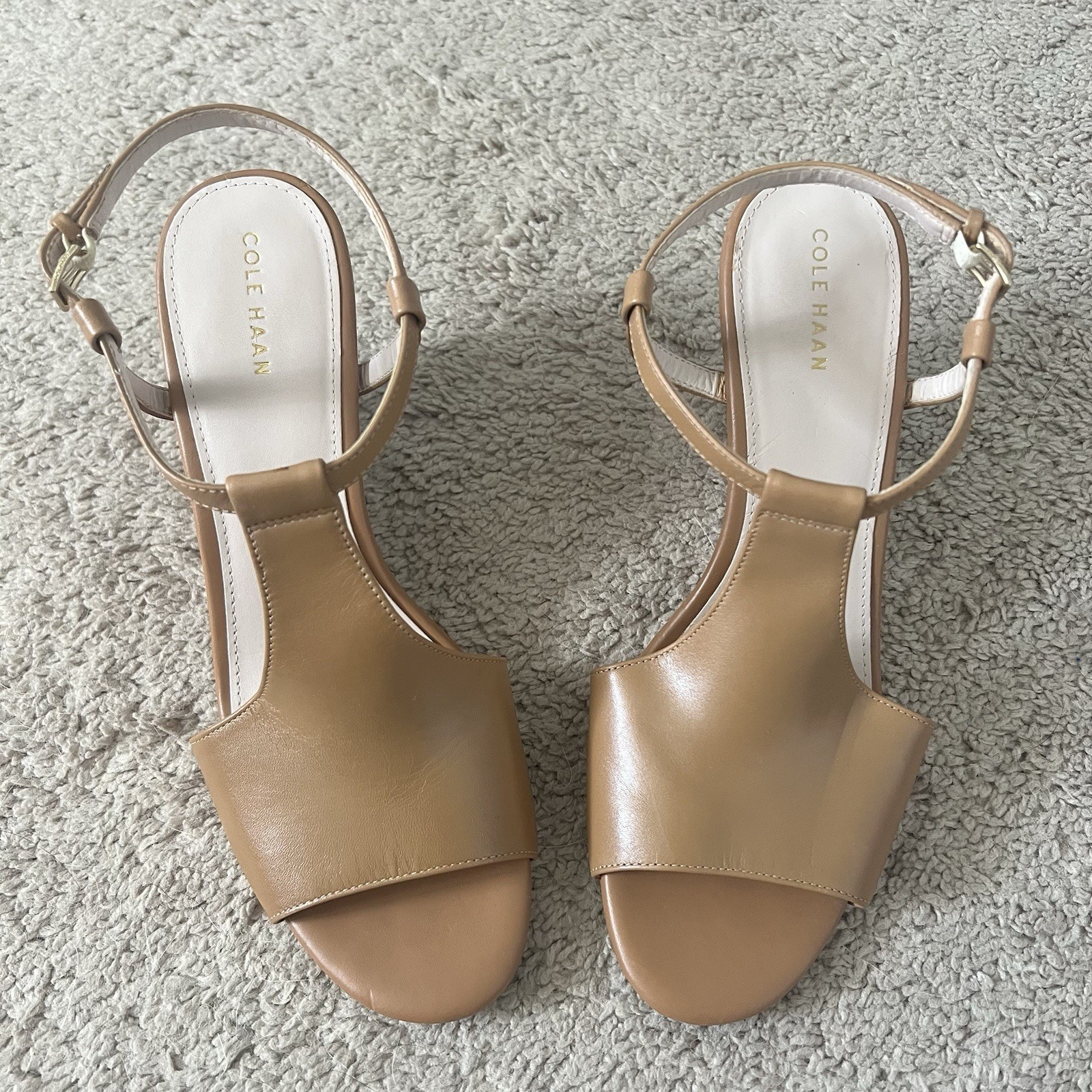 APL Sandali Cole Hann 8 5 zeppa Maddie punta aperta marrone chiaro