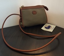VTG Dooney Bourke All Weather Leather Pebble Taupe Crossbody Purse 7 NWT USA