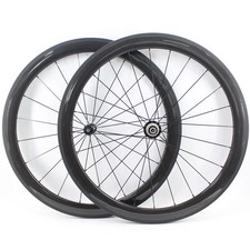 700C Road Bike Full Carbon Fibre Wheelset Tubular Clincher Tubeless Rims V Brake