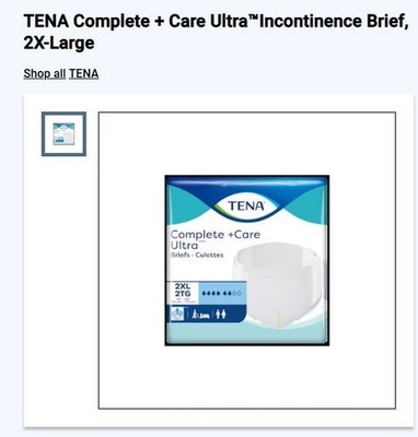 NEW! TENA COMPLETE +CARE ULTRA 2XL 2X32