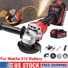 Cordless 4-1/2 Power Angle Grinder with 21V Battery Cutting Disc Power 11000 RPM