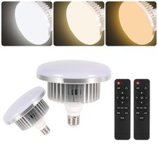 Dimmable 175W Tricolor LED Photography Bulbs 3000-6700K E27 Socket 2 Pack