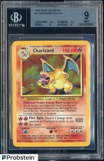 1999 Pokemon Base Unlimited #4 Charizard Holo BGS 9 MINT