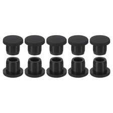 Silicone Rubber Hole Plug Black 10Mm 10 Pcs