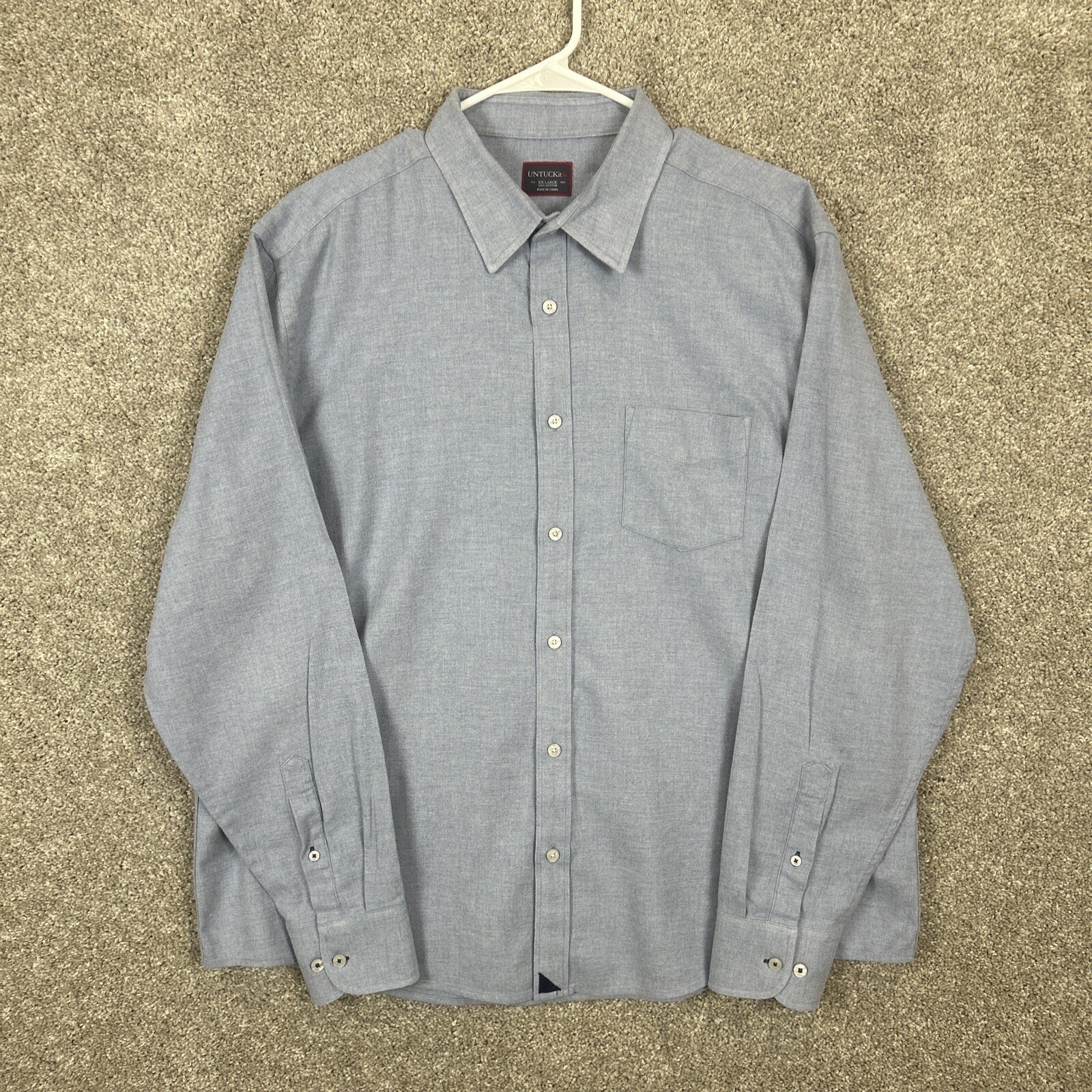 UNTUCKit Solid Blue Shirt Button Long Sleeve Men'… - image 4