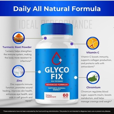 Glyco Fix Advanced Formula Support Energy Blood Glucose Levels Insulin Turmeric