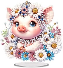 F-CANLAN 5D Diamond Painting Decorations 9.65 x 9.58 x 0.8 inches, Pink