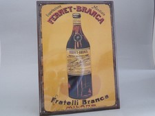 Targa pubblicitaria in metallo Fernet Branca vintage pubblicità '900 Milano