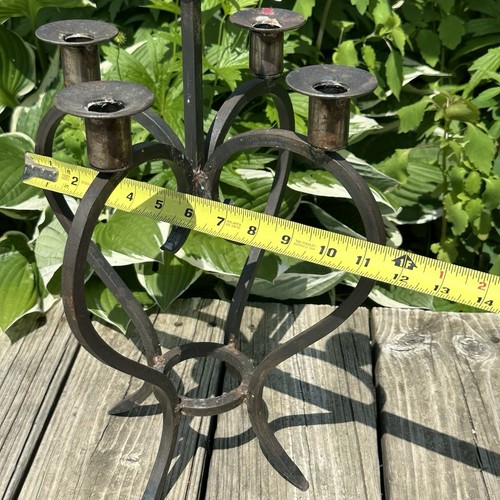 VTG Industrial Steampunk Rustic Welded Iron Candelabra Candle Holder Mexico - Picture 15 of 18