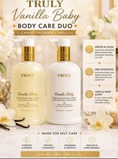 Truly Vanilla Baby 2pc Body Wash  Lotion Set Hydrating Vanilla HA  Squalane