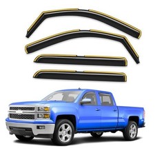 Window Visors Rain Guards for 2014 For 2014-2018 Silverado/GMC Sierra Crew Cab