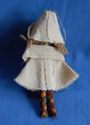 Vintage Flocked Foam & Cloth Girl Doll Christmas Ornament — photo 3