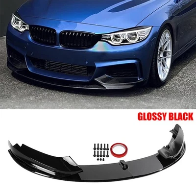 CELEPOIR FOR BMW F32 F33 F36 4 SERIES FRONT SPLITTER LIP M PERFORMANCE GLOSS BLACK 14-20