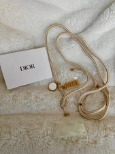 DIOR Phone Strap J'ADORE Gold & White Rope Lanyard & Charms Ltd Ed NIB