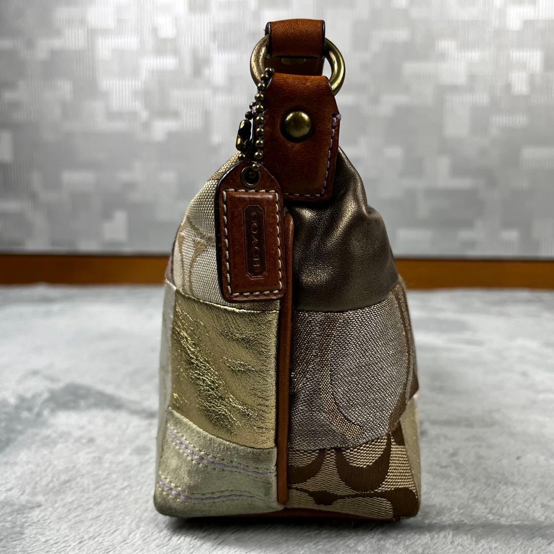 Coach Patchwork Vanity Accessory Pouch Beig Brown… - image 4