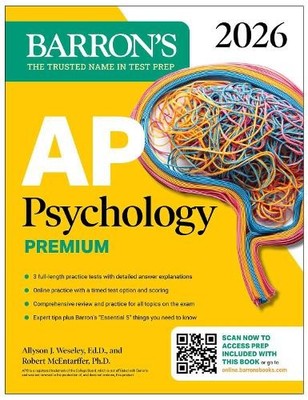 Barron's Educat AP Psychology Premium, 2026: Prep Book with 3 Pract (Paperback)