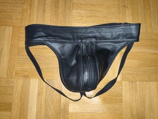 Rob R&Co BERLIN Leder Jockstrap Front Zip Schwarz Gr. M NEU Zip BDSM Fetisch