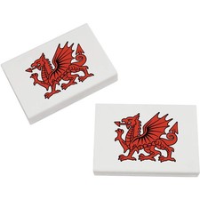 2 x 45 mm "Welsh Red Dragon" Radiergummis / Gummis (ER00044211)