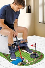 GOODLYSPORTS Toilet Golf, Mini Golf Game - Gag Gifts Funny Adult - Dad Green