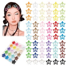 80Pcs Y2K Star Hair Clips - Colorful Metal Snap Hair Barrettes for Women Girl...