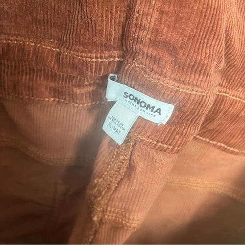 Sonoma Maternity Brown Corduroy Overalls Women's XL - Picture 5 of 15