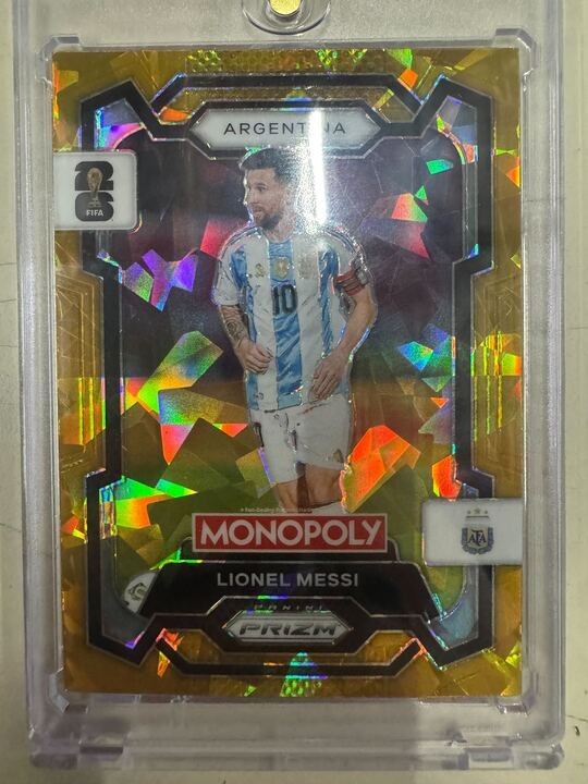 Lionel Messi 2026 Panini Prizm FIFA World Cup Cracked Gold Ice