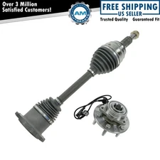 2 Piece Steering Kit Wheel Hub & Bearing Assembly w/ CV Axle Shaft for Chevy GMC