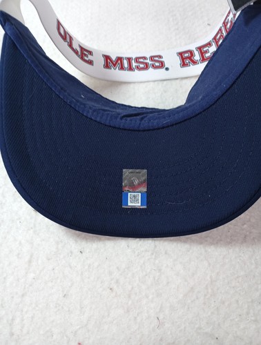 Ole Miss Rebels Zephyr Visor M/L Official Collegiate Blue w/Elastic Band - Picture 8 of 11