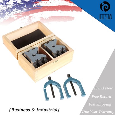 Hardened Steel Precision 2-3/8'' x 2-3/4'' x 2'' Multi-Use V-Block and Clamp Set